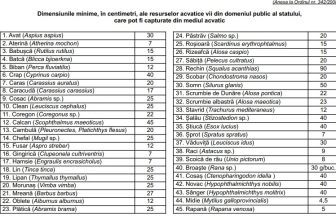 Noi dimensiuni minime legale pentru peștii reținuți